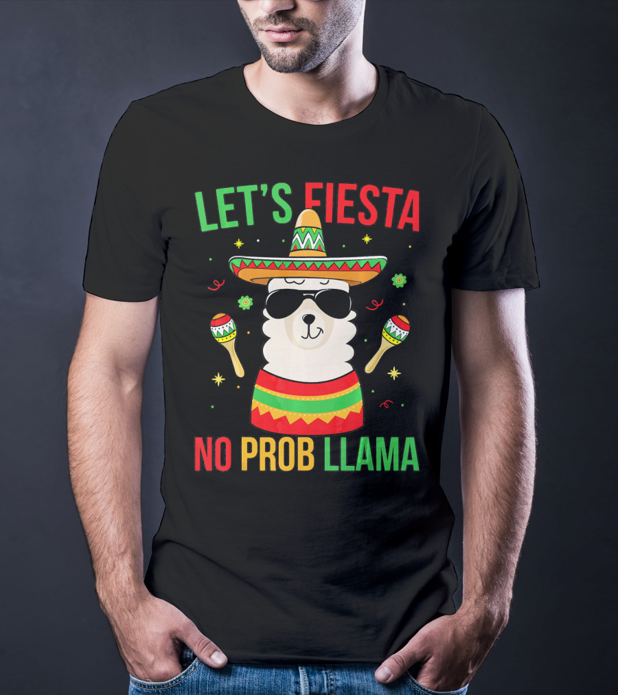 Let's Fiesta No Prob Llama Cinco De Mayo T-Shirt