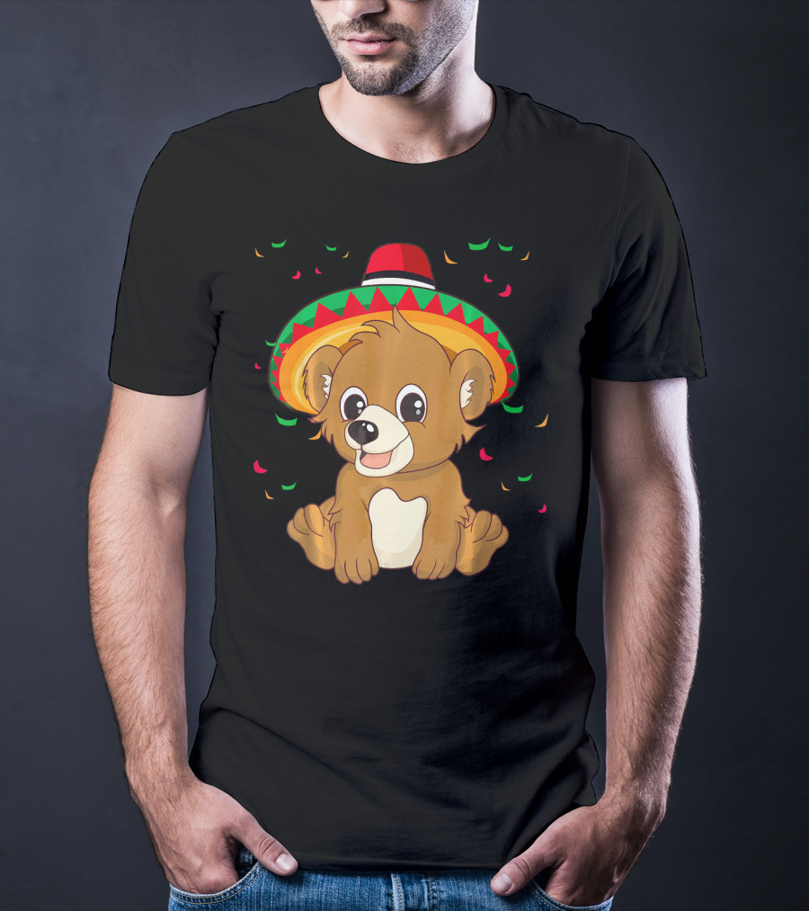 Cute Bear Cinco De Mayo 5th Of May Celebration Sombrero T-Shirt