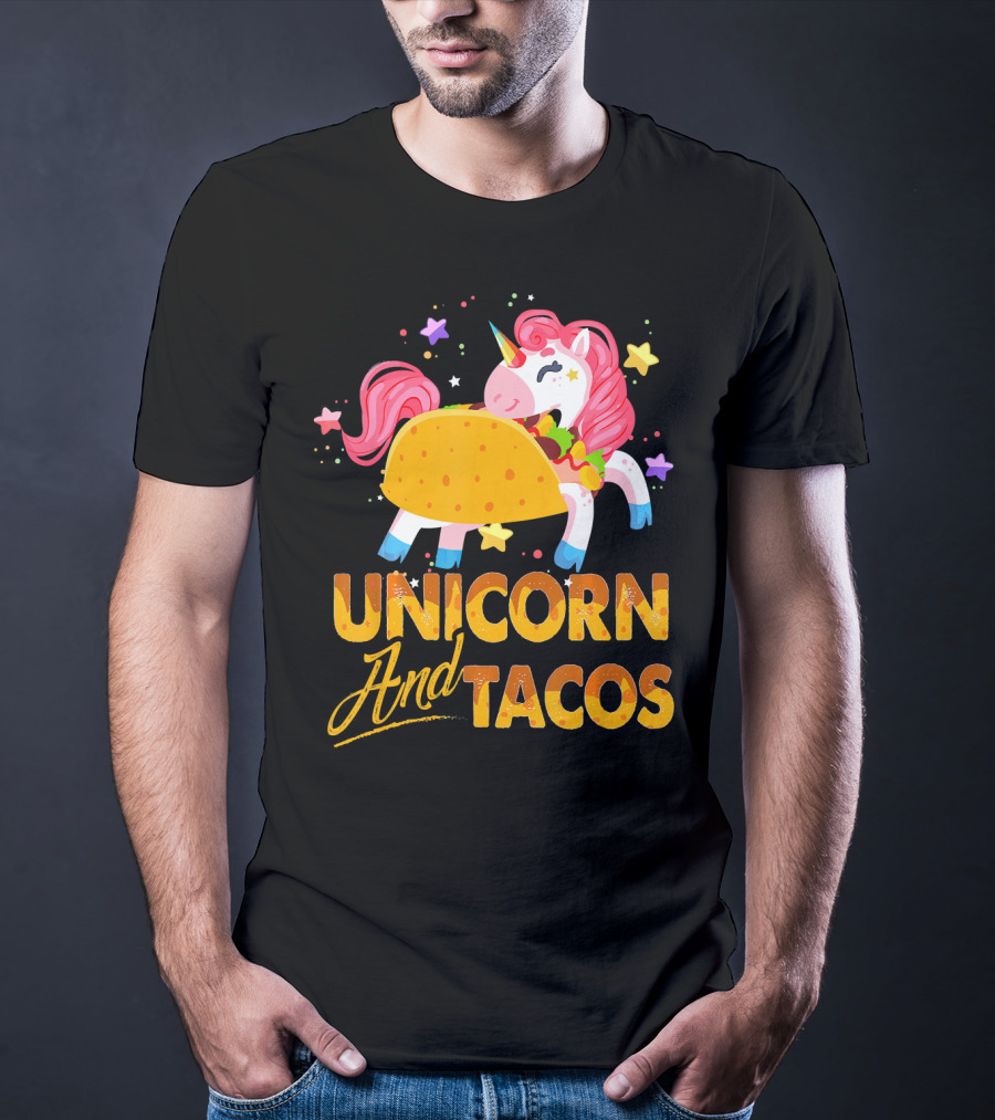 Unicorn And Tacos Colorful Cinco De Mayo Fun T-Shirt
