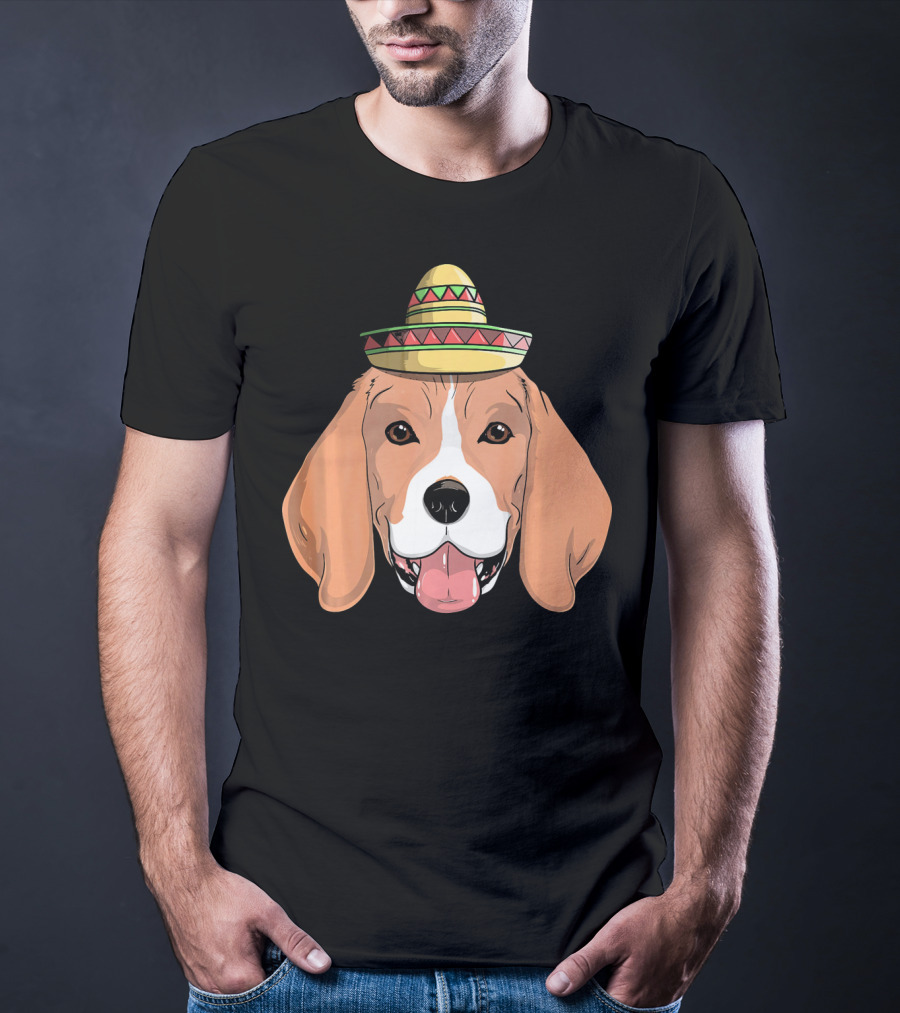 Beagle Dog Sombrero Fiesta Cinco De Mayo T-Shirt