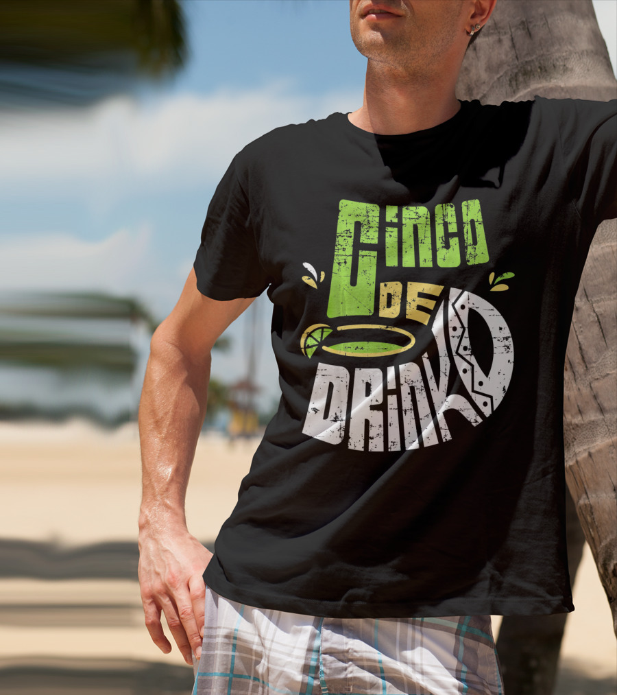 Cinco De Mayo Fiesta Cinco De Drinko Lime And Tequila T-Shirt