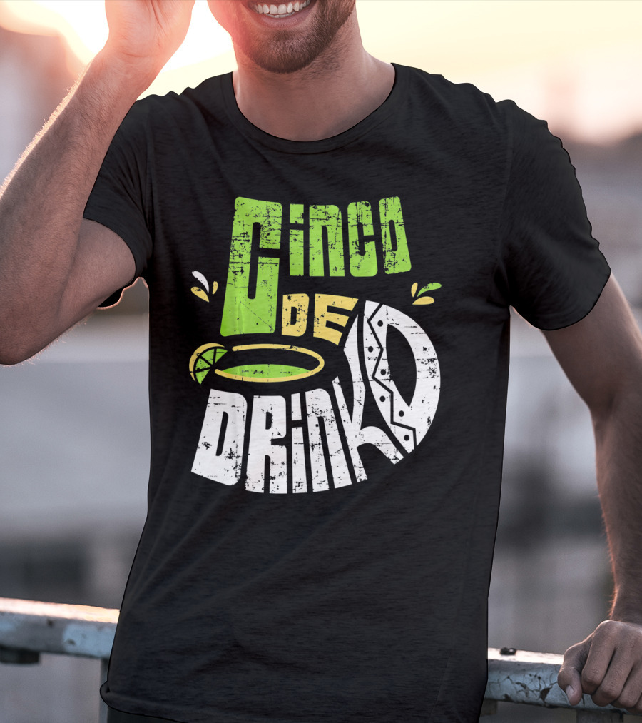 Cinco De Mayo Fiesta Cinco De Drinko Lime And Tequila T-Shirt
