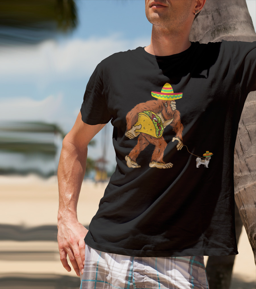 Cinco De Mayo Bigfoot Taco Shih Tzu Sombrero T-Shirt