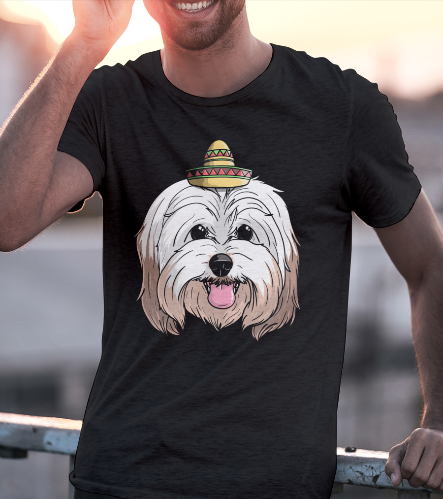 Havanese Dog Sombrero Fiesta Cinco De Mayo T-Shirt