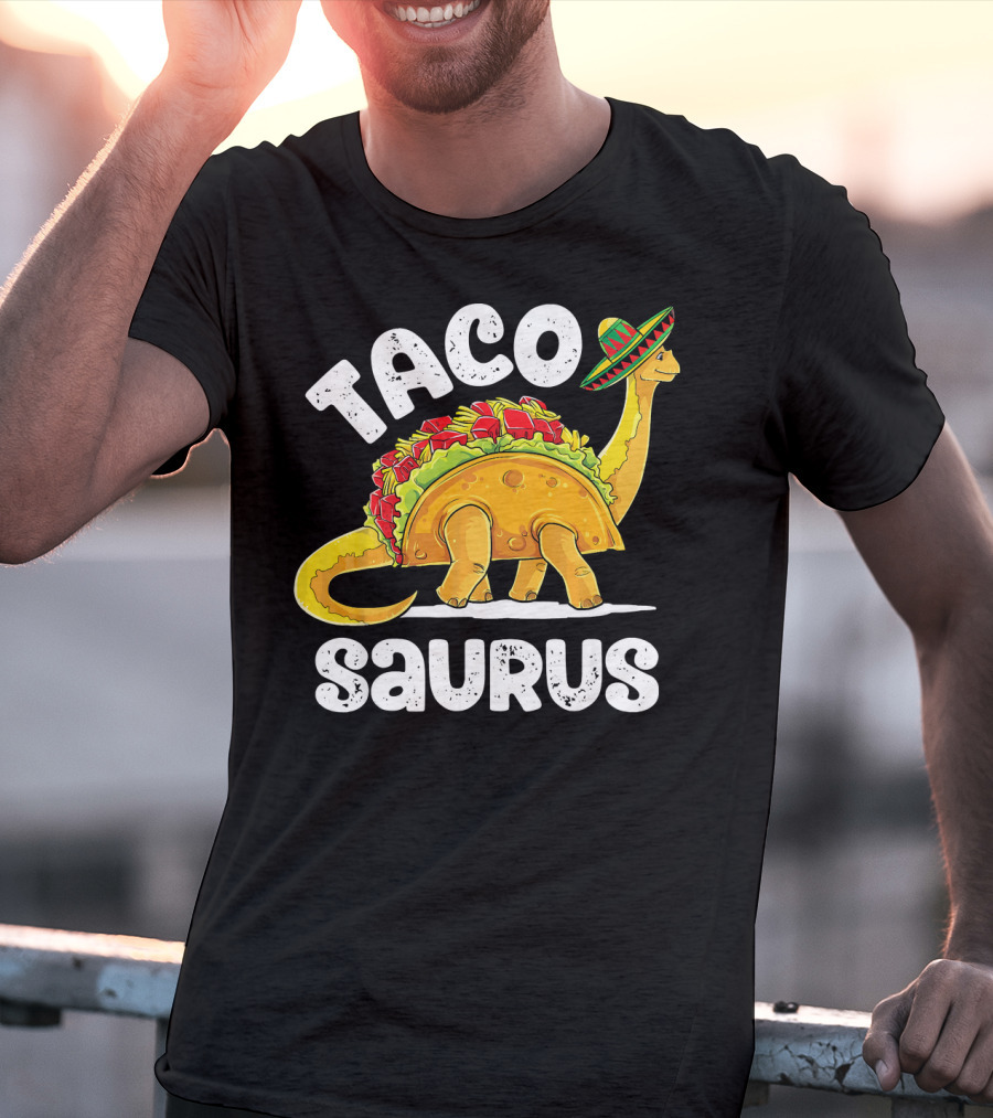 Tacosaurus Taco Dinosaur Rex Funny Sombrero T-Shirt