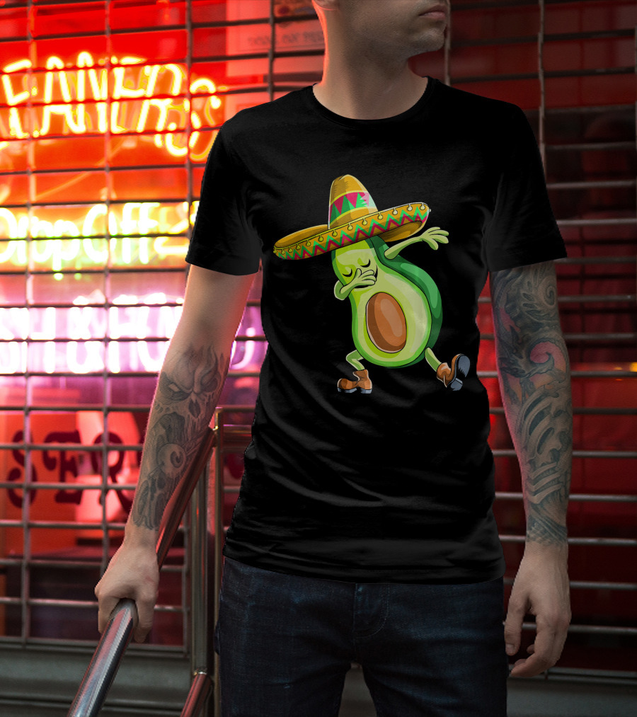 Cinco De Mayo Dancing Avocado With Sombrero T-Shirt
