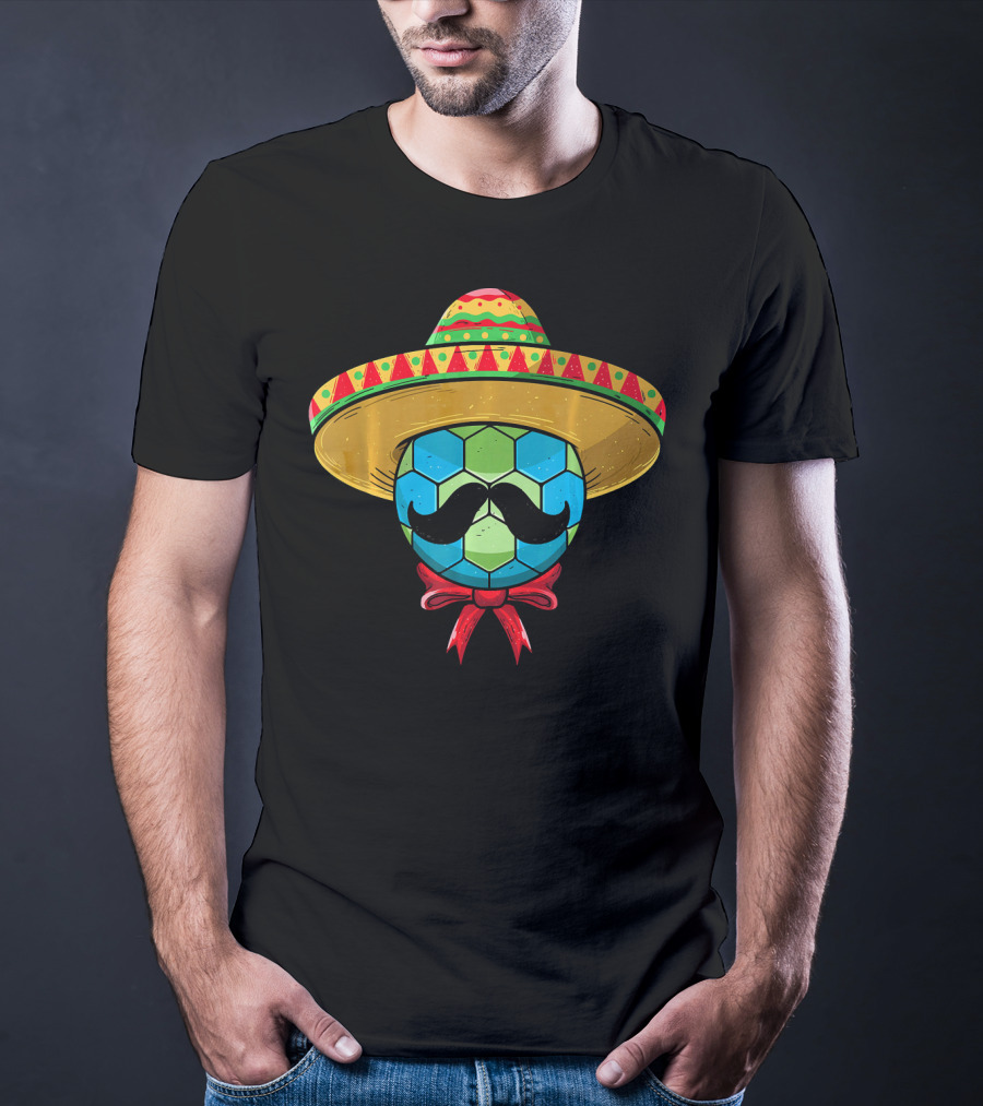 Cinco De Mayo Mexican Sombrero Mustache Handball T-Shirt