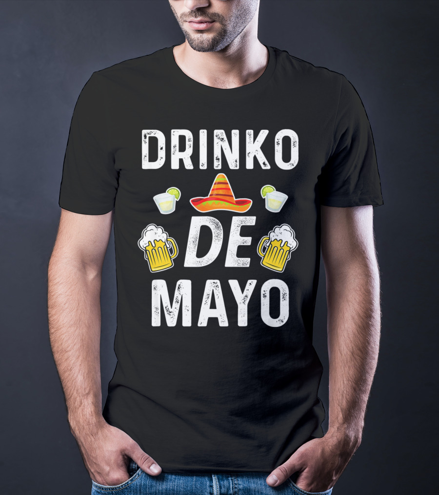 Drinko De Mayo Sombrero Beer And Lime Margarita Party T-Shirt