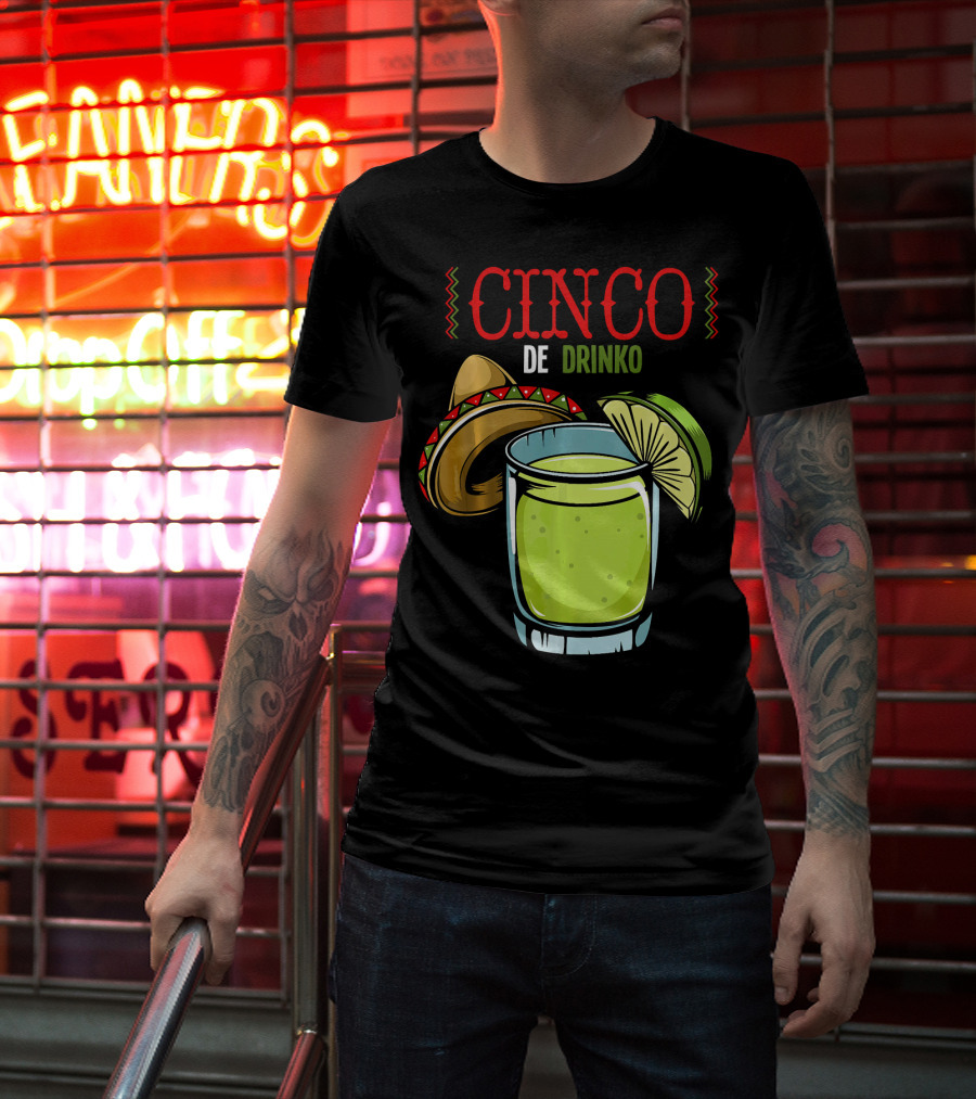 Cinco De Drinko Sombrero Lime Margarita Iconic Cinco De Mayo T-Shirt