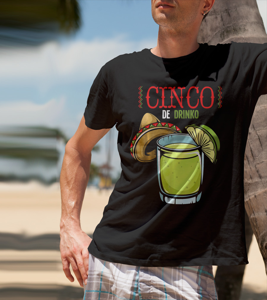 Cinco De Drinko Sombrero Lime Margarita Iconic Cinco De Mayo T-Shirt