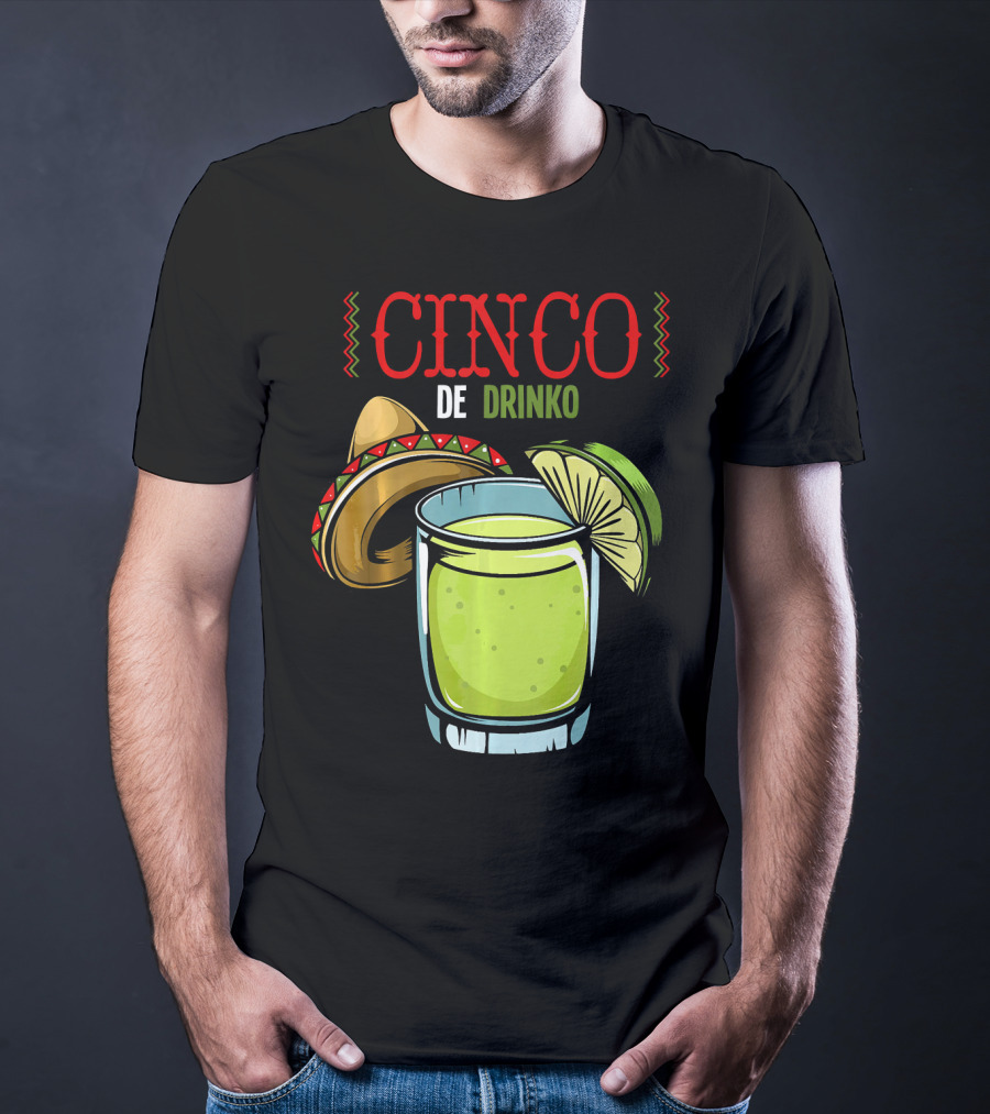 Cinco De Drinko Sombrero Lime Margarita Iconic Cinco De Mayo T-Shirt
