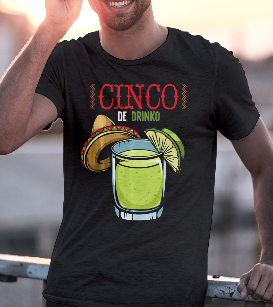 Cinco De Drinko Sombrero Lime Margarita Iconic Cinco De Mayo T-Shirt