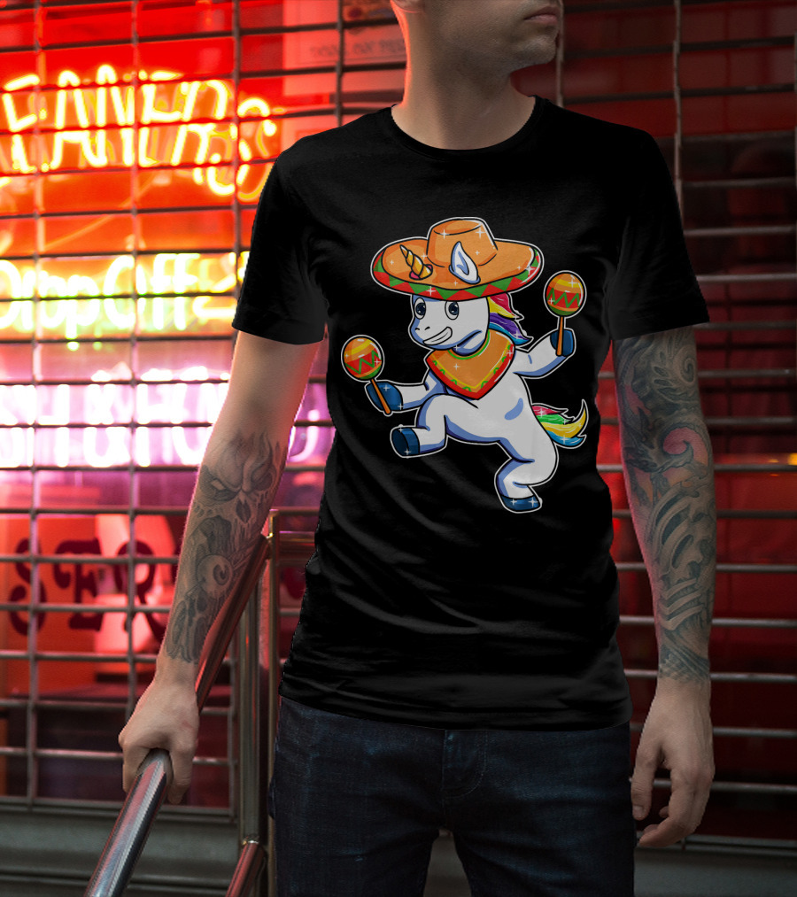 Funny Sombrero Unicorn Cinco De Mayo T-Shirt