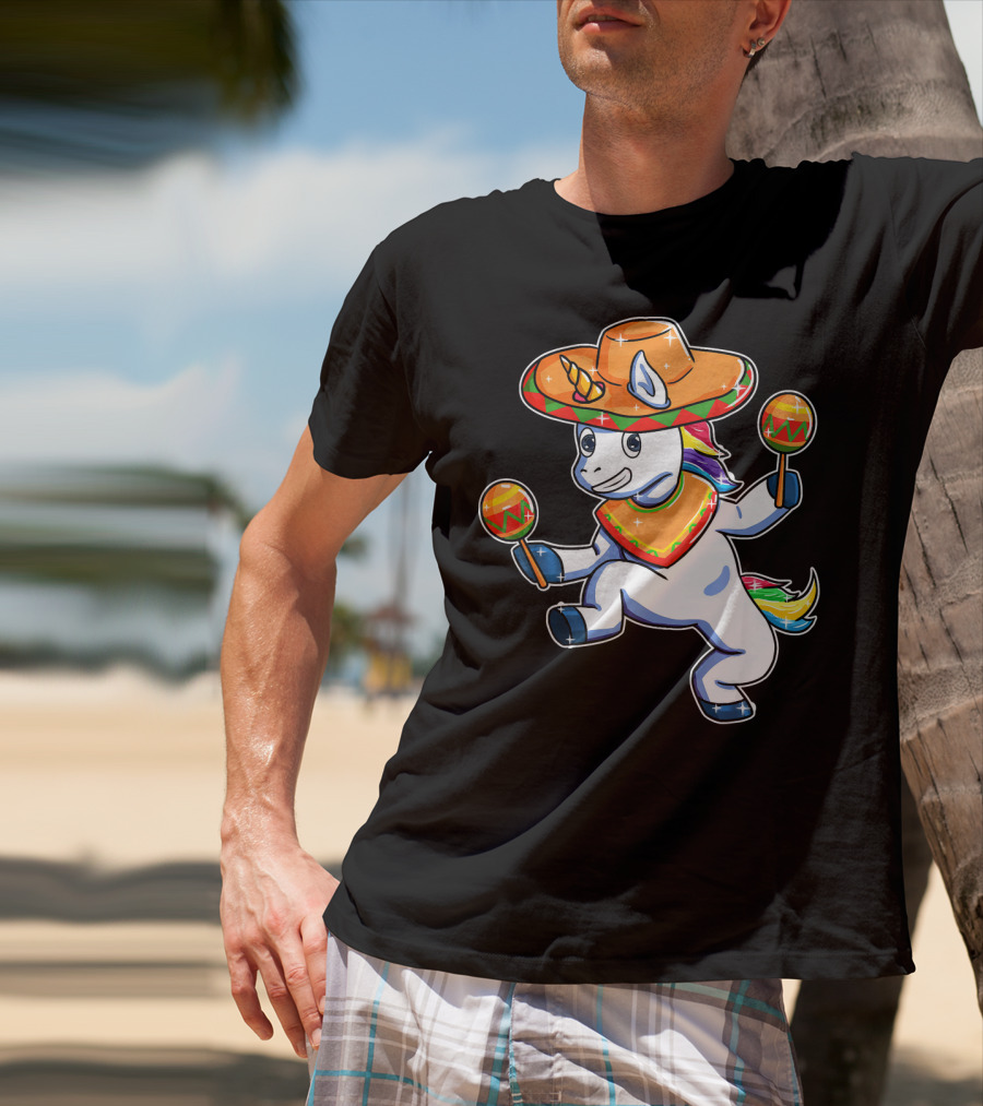 Funny Sombrero Unicorn Cinco De Mayo T-Shirt