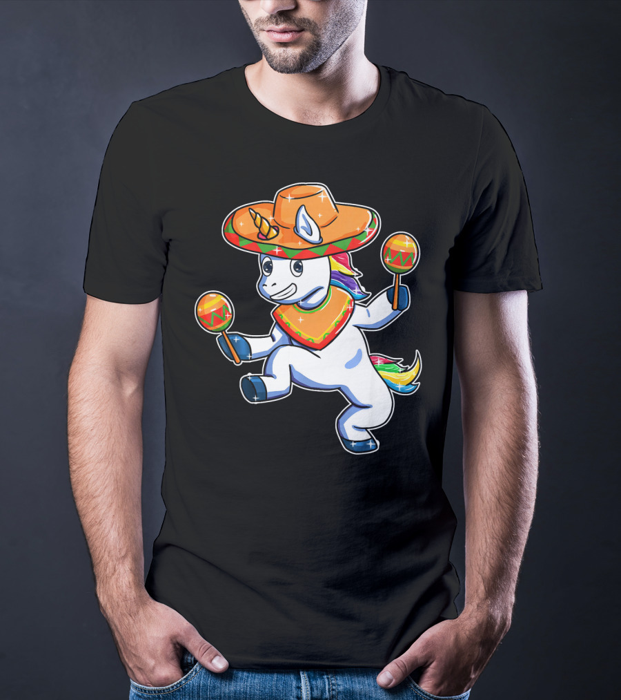 Funny Sombrero Unicorn Cinco De Mayo T-Shirt