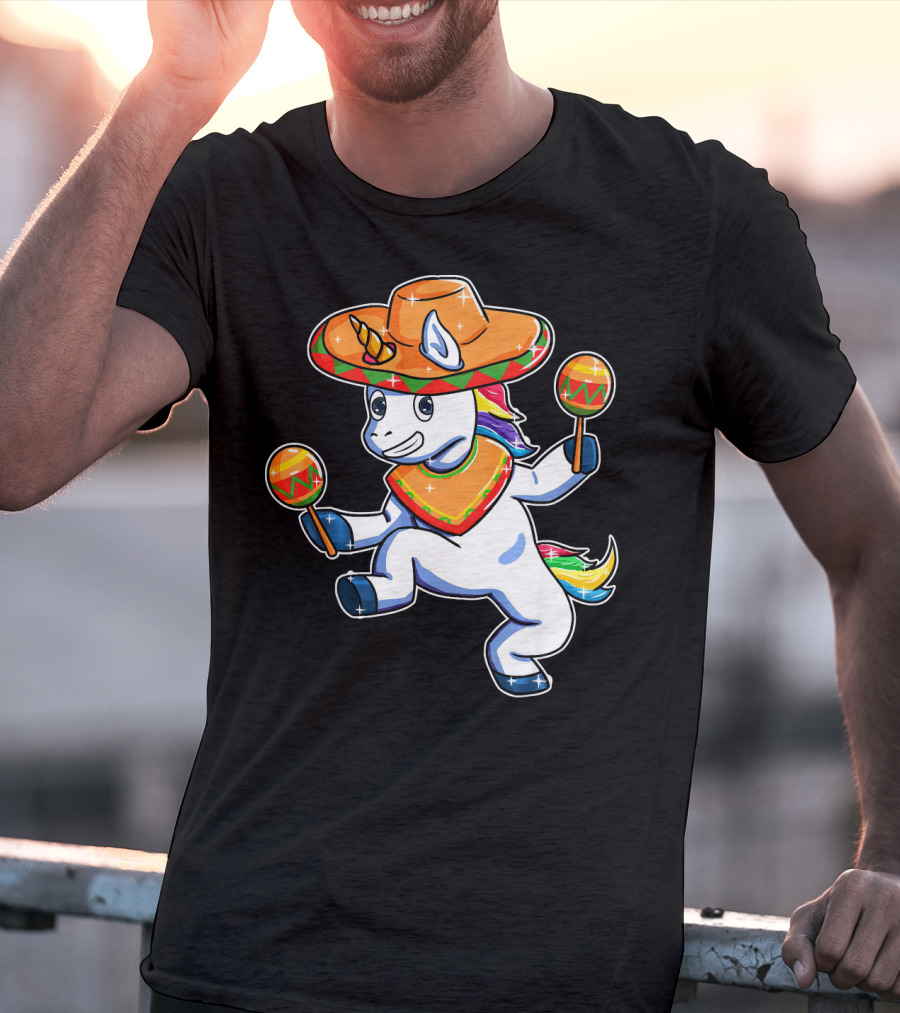 Funny Sombrero Unicorn Cinco De Mayo T-Shirt