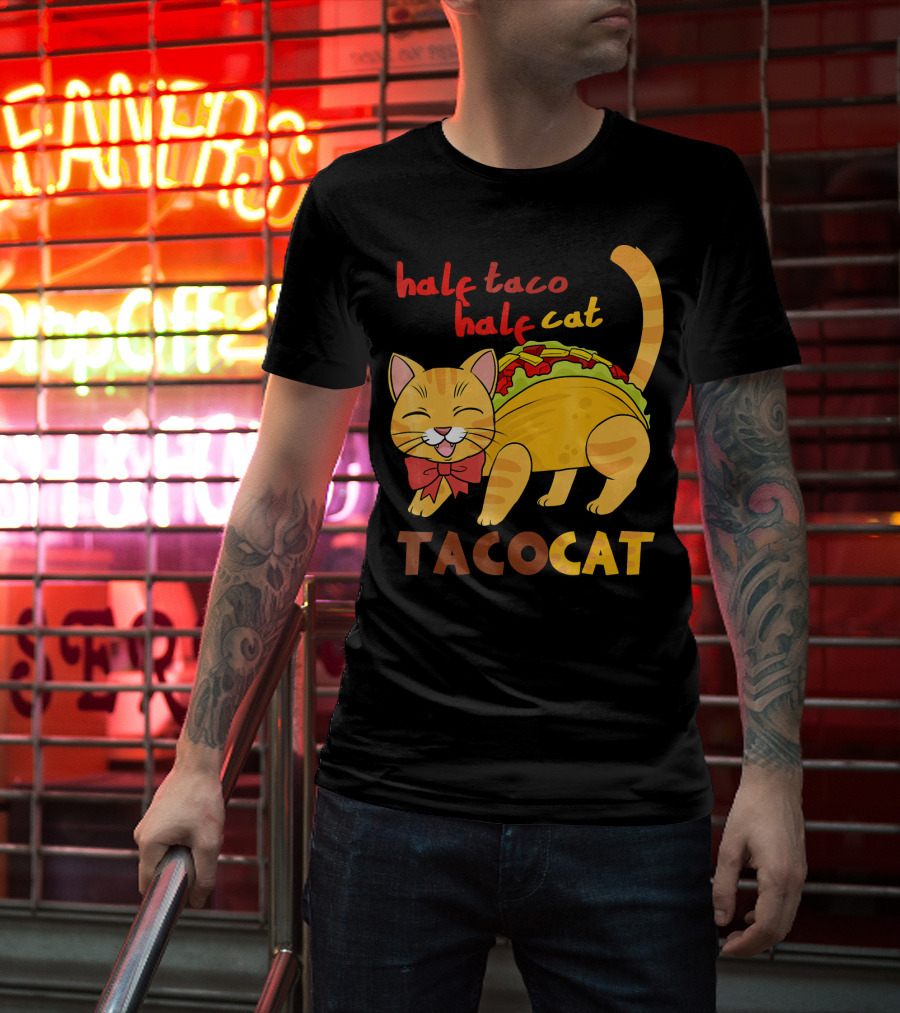 Half Taco Half Cat TacoCat Cinco De Mayo Taco T-Shirt