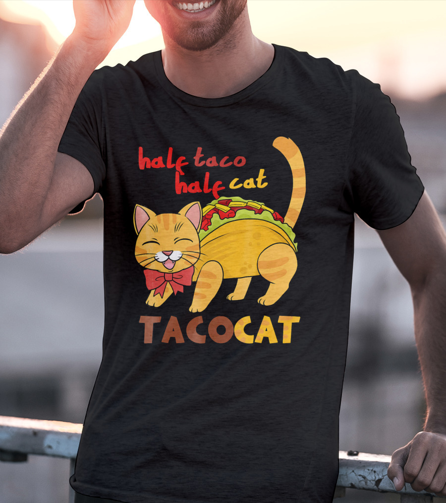 Half Taco Half Cat TacoCat Cinco De Mayo Taco T-Shirt