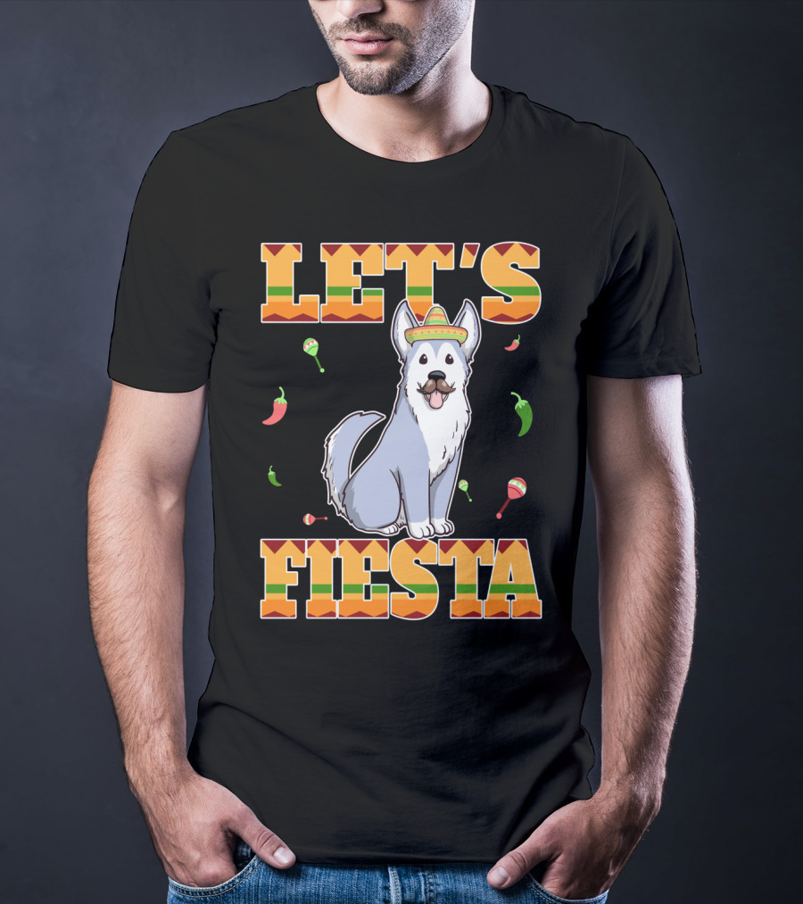 Let's Fiesta Husky Dog Sombrero Cinco De Mayo T-Shirt