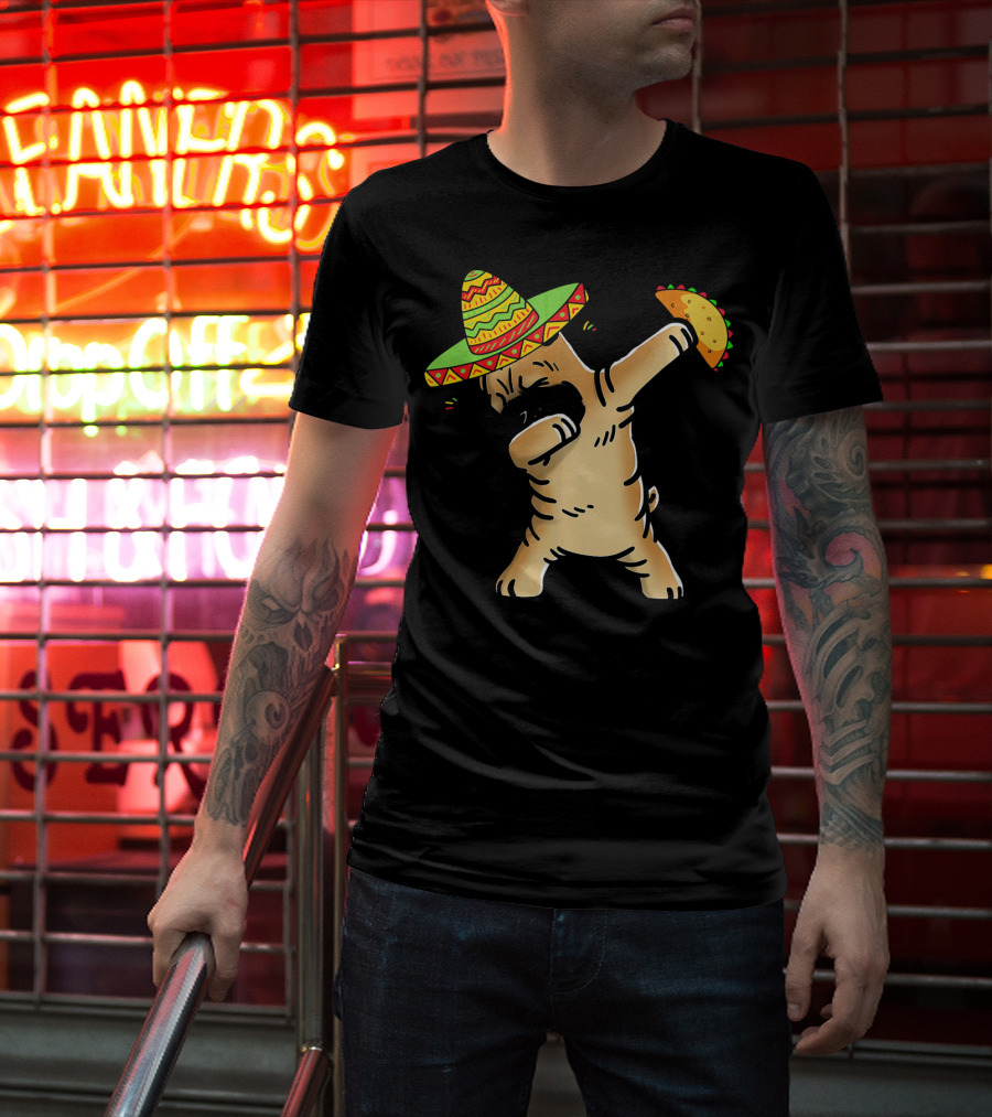 Cinco De Mayo Shar Pei Dabbing With Taco And Sombrero T-Shirt