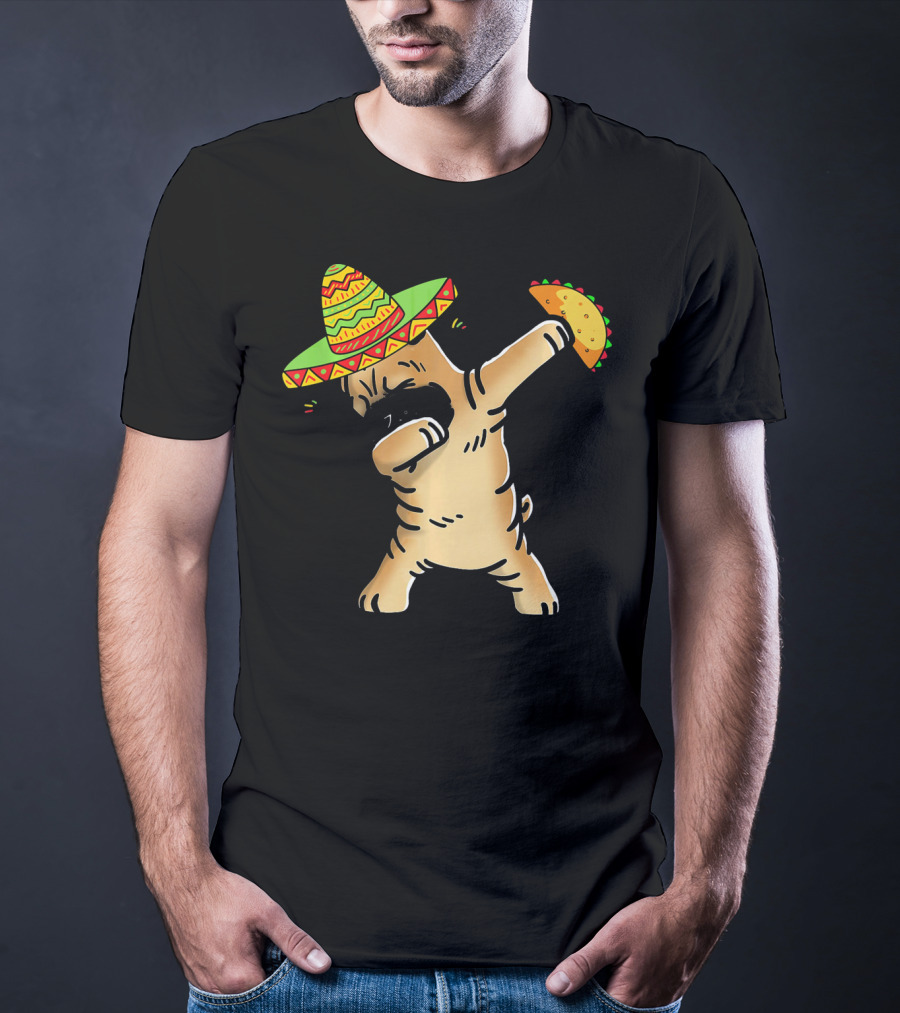 Cinco De Mayo Shar Pei Dabbing With Taco And Sombrero T-Shirt