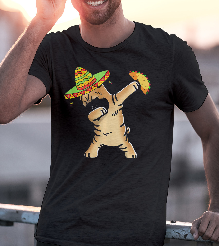 Cinco De Mayo Shar Pei Dabbing With Taco And Sombrero T-Shirt