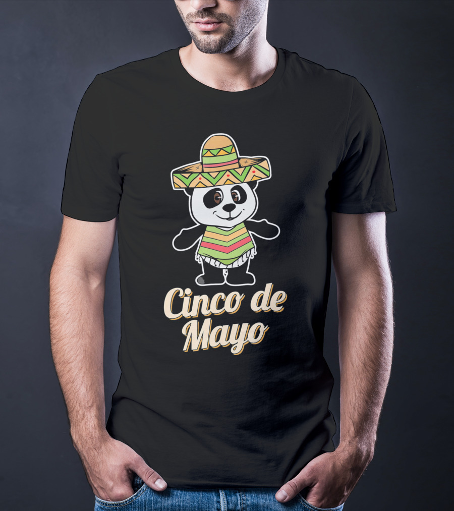 Cinco De Mayo Mexican Panda Sombrero T-Shirt