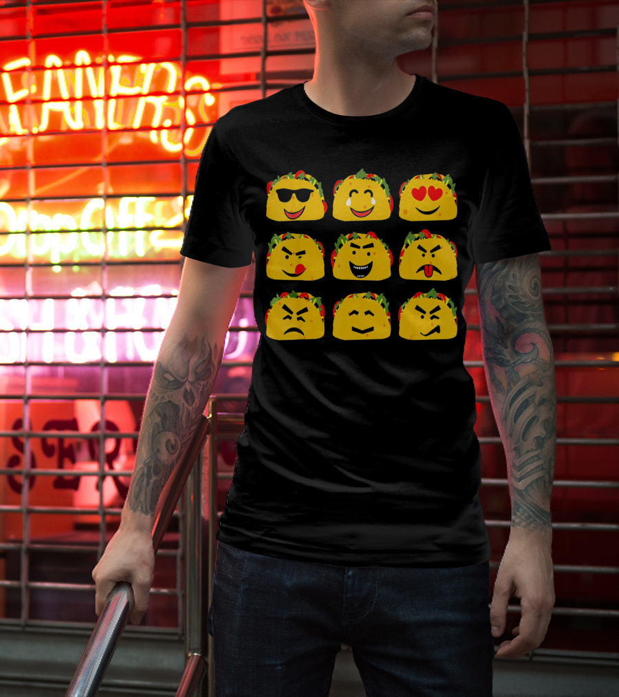 Cinco De Mayo Taco Emoji Faces Mexican Fun T-Shirt