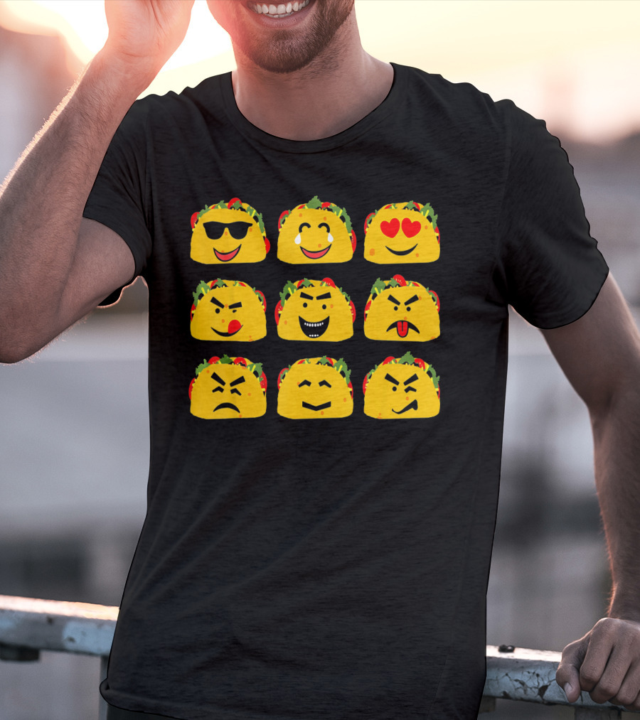Cinco De Mayo Taco Emoji Faces Mexican Fun T-Shirt