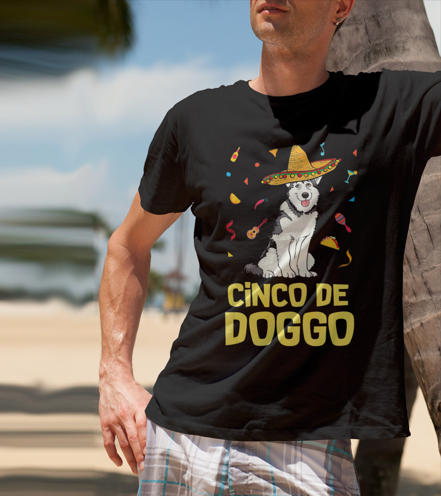 Cinco De Doggo Funny Taco Sombrero Husky T-Shirt