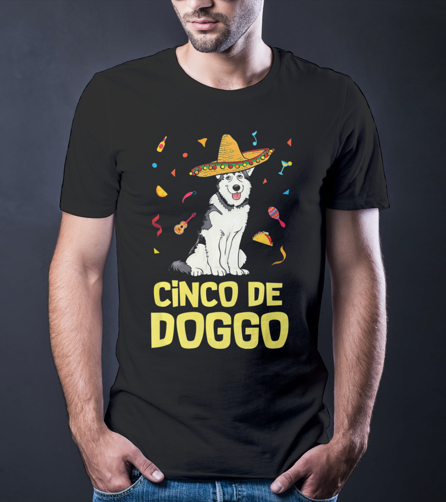 Cinco De Doggo Funny Taco Sombrero Husky T-Shirt