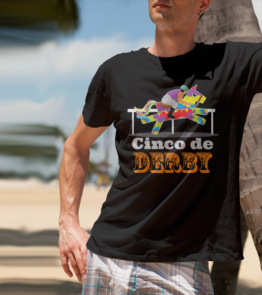 Cinco De Derby Pinata Horse Racing Jockey T-Shirt