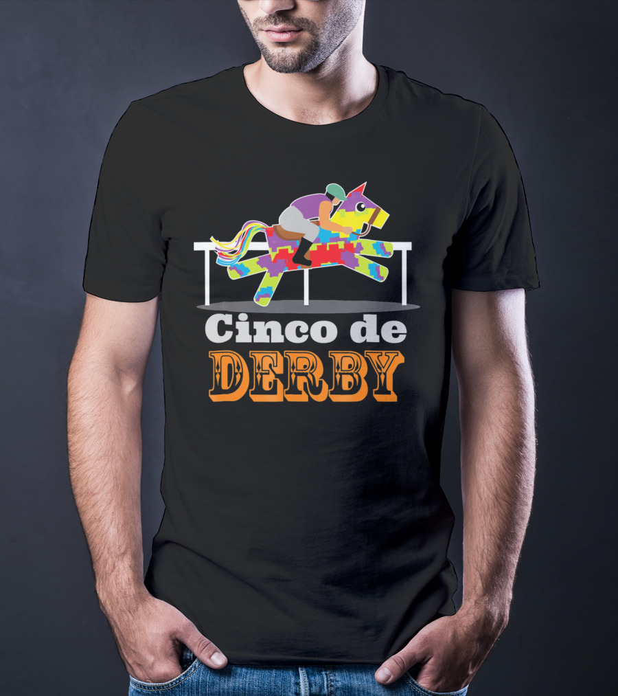 Cinco De Derby Pinata Horse Racing Jockey T-Shirt