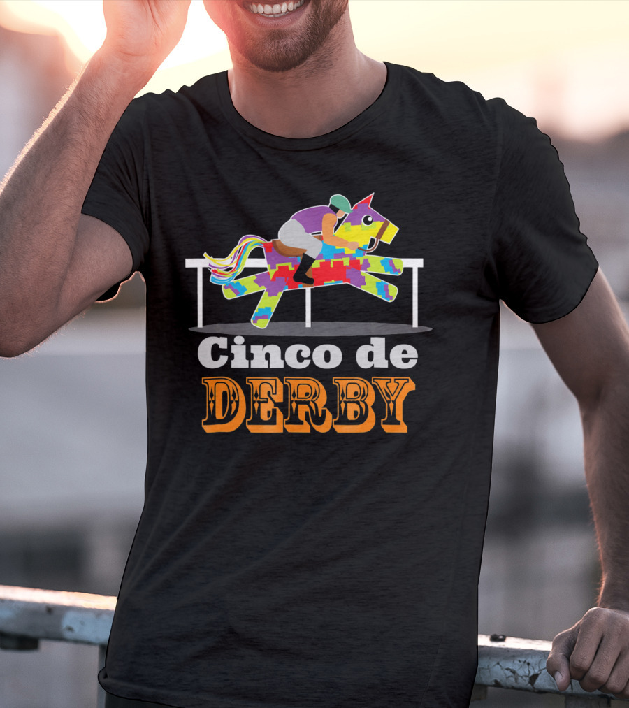 Cinco De Derby Pinata Horse Racing Jockey T-Shirt