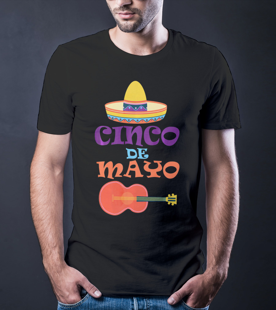 Cinco De Mayo Fiesta Sombrero And Guitar T-Shirt