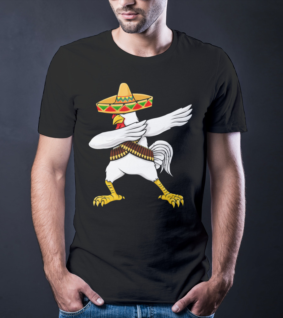 Cinco De Mayo Chicken Sombrero Dabbing Dab T-Shirt