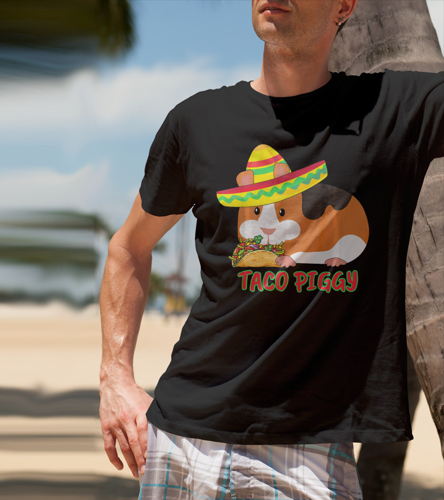 Cinco De Mayo Taco Piggy Guinea Pig With Sombrero T-Shirt