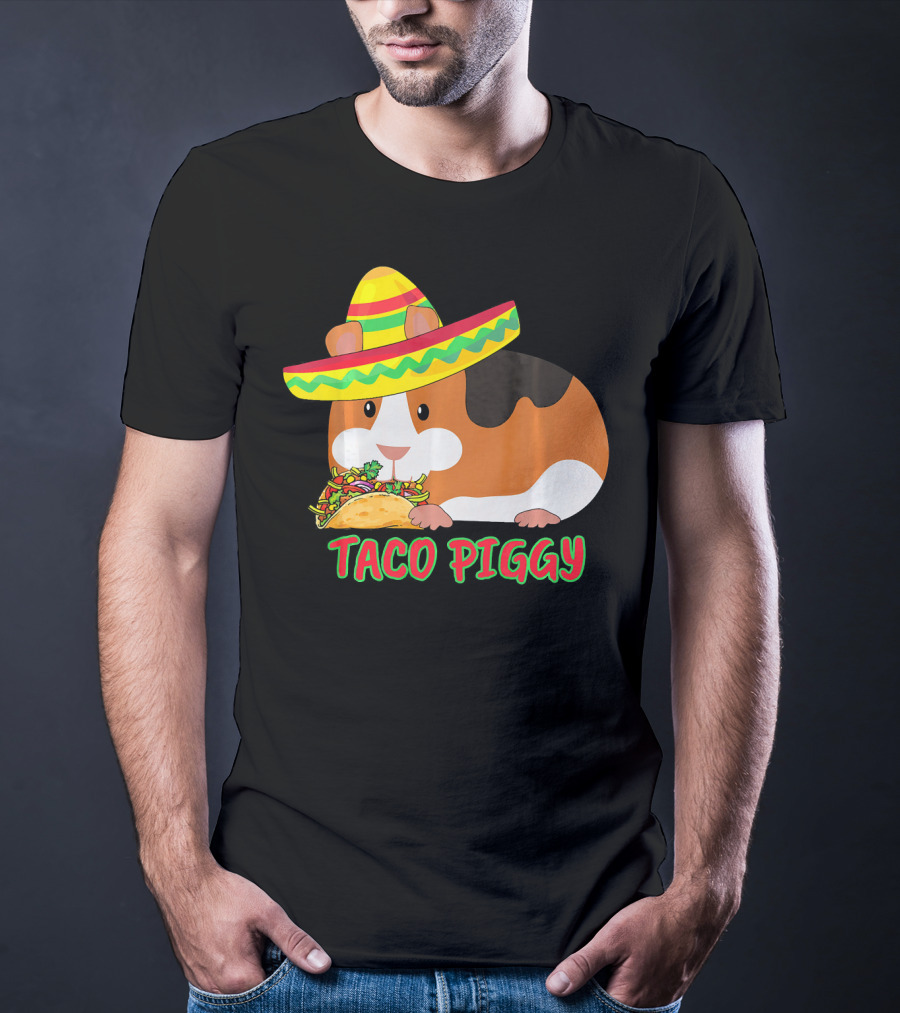 Cinco De Mayo Taco Piggy Guinea Pig With Sombrero T-Shirt