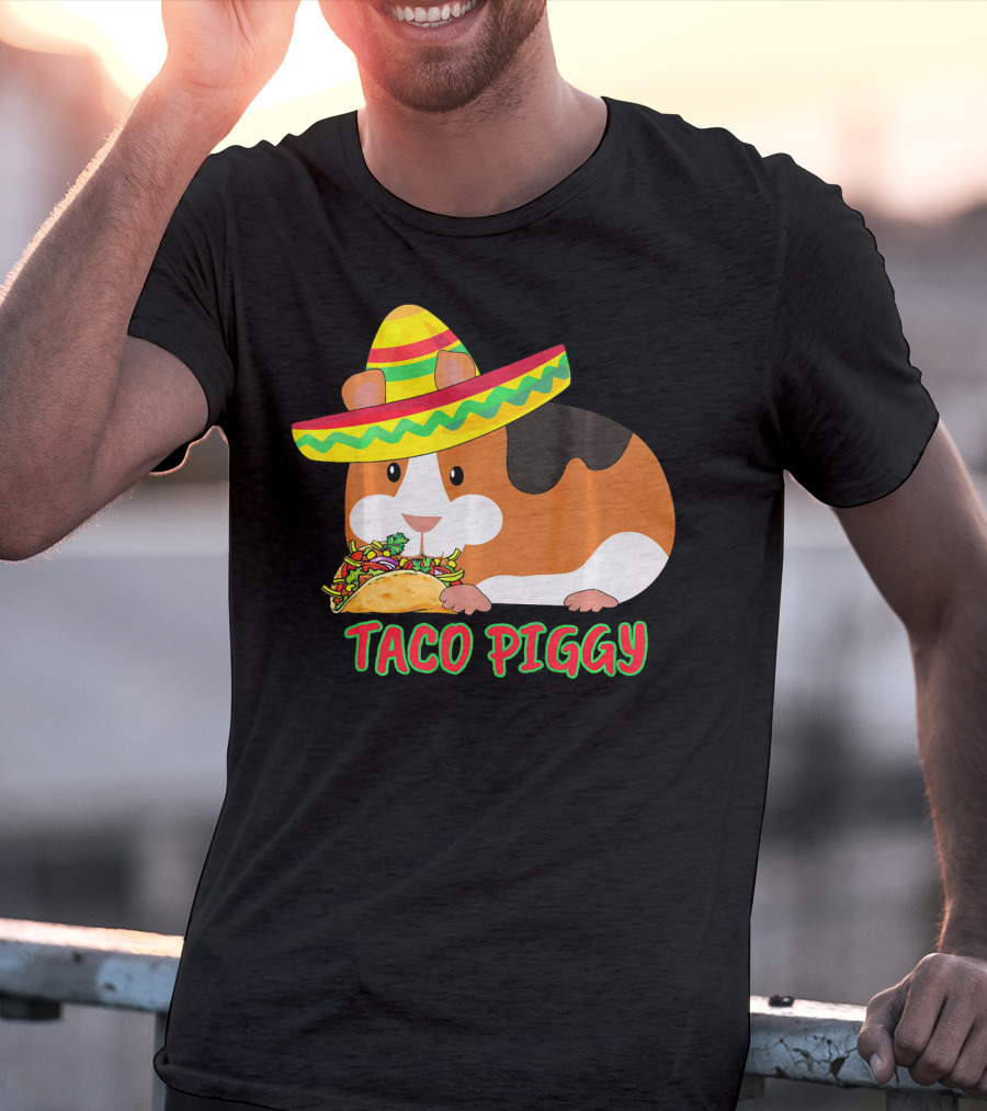 Cinco De Mayo Taco Piggy Guinea Pig With Sombrero T-Shirt