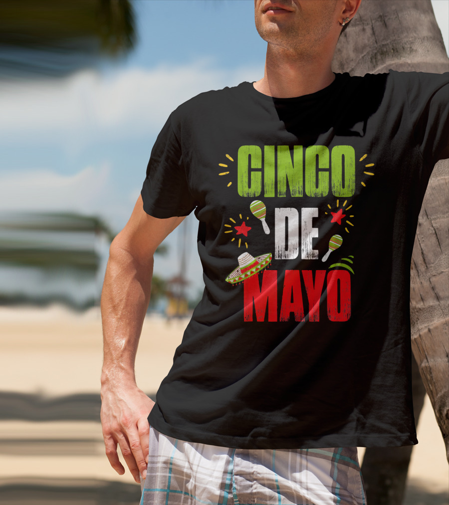 Cinco De Mayo Sombrero Maracas T-Shirt