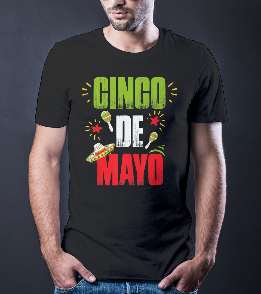 Cinco De Mayo Sombrero Maracas T-Shirt
