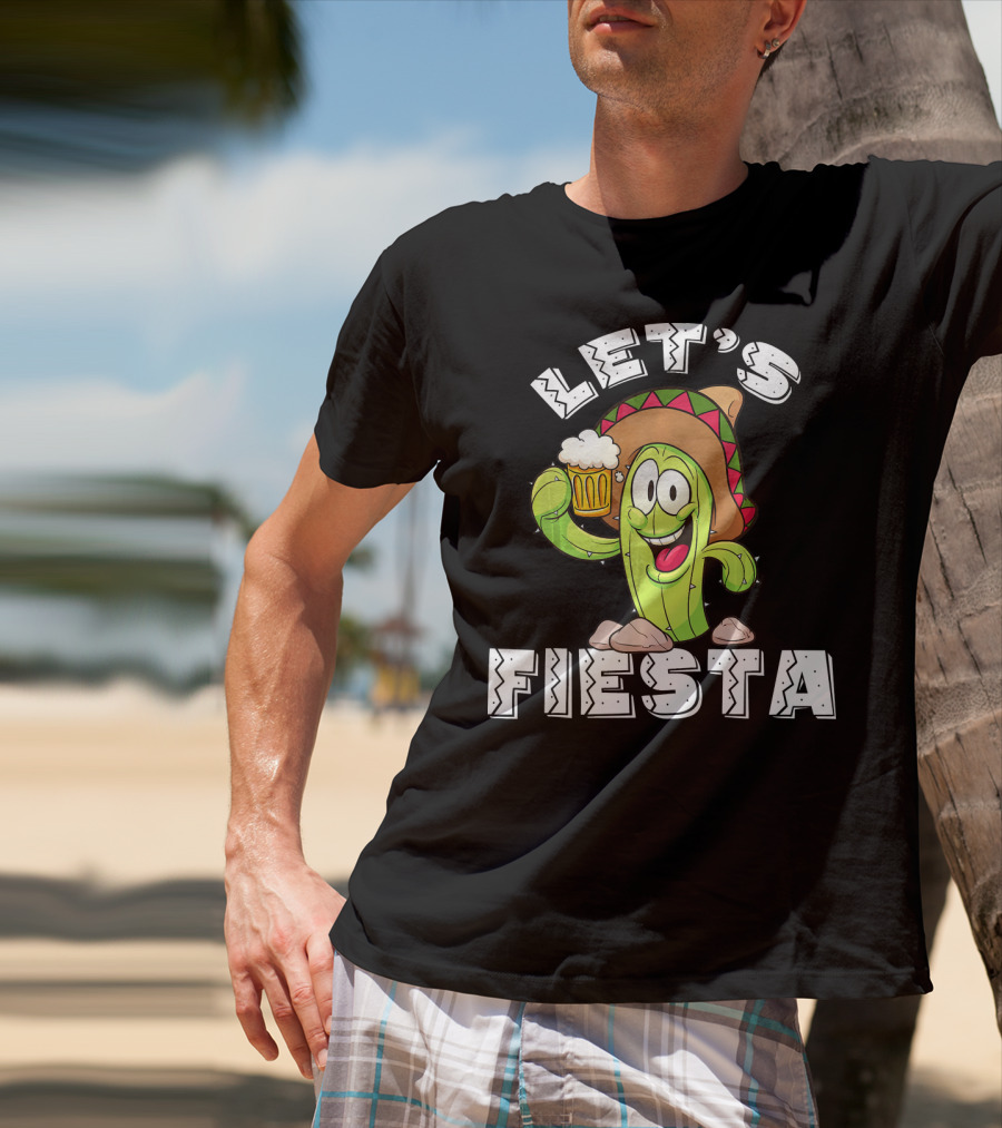 Let's Fiesta Cactus Sombrero Beer T-Shirt