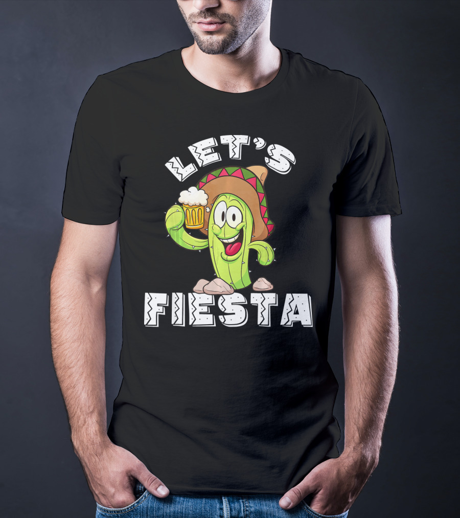 Let's Fiesta Cactus Sombrero Beer T-Shirt