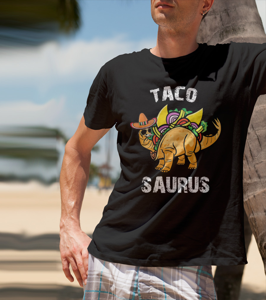 Tacosaurus Taco Dinosaur Funny Cinco De Mayo Fiesta T-Shirt