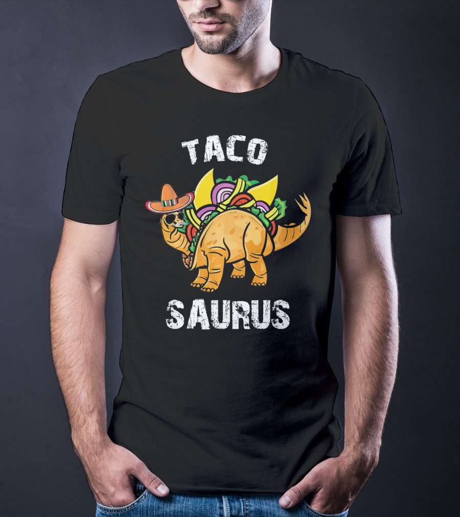 Tacosaurus Taco Dinosaur Funny Cinco De Mayo Fiesta T-Shirt