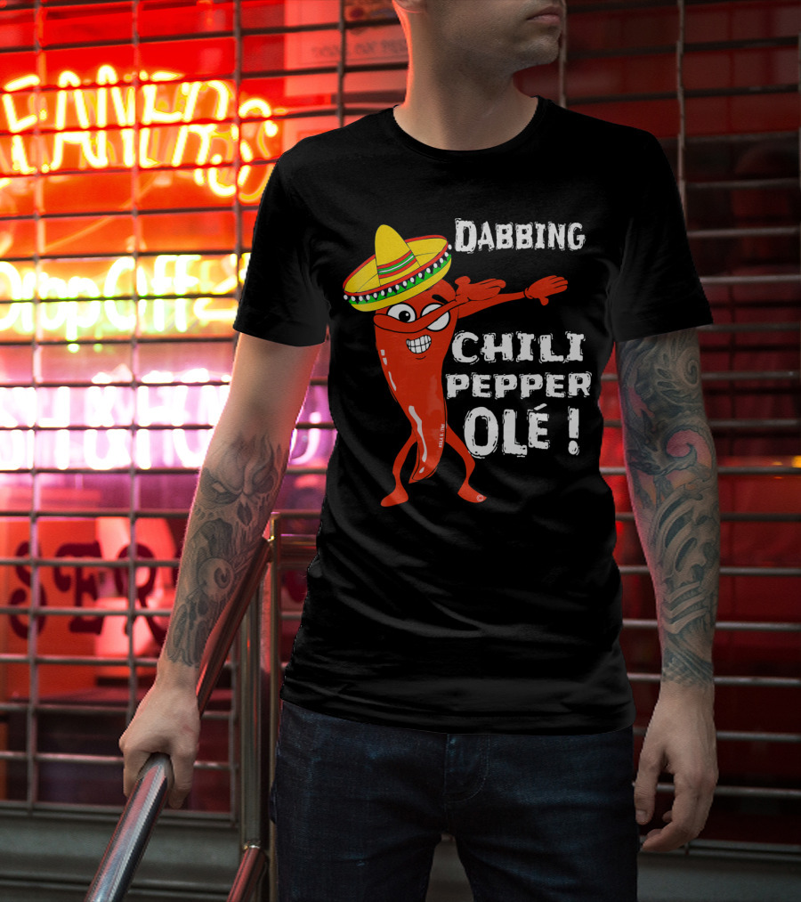 Dabbing Chili Pepper Olé Cinco With Sombrero T-Shirt