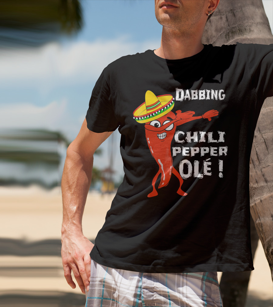 Dabbing Chili Pepper Olé Cinco With Sombrero T-Shirt