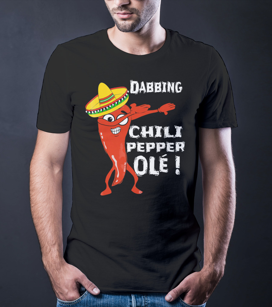 Dabbing Chili Pepper Olé Cinco With Sombrero T-Shirt
