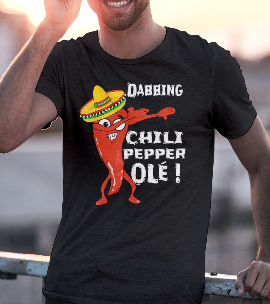 Dabbing Chili Pepper Olé Cinco With Sombrero T-Shirt