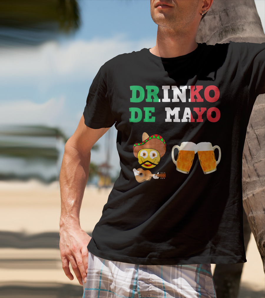 Drinko De Mayo Sombrero Guitar Emoji Beer Mugs T-Shirt
